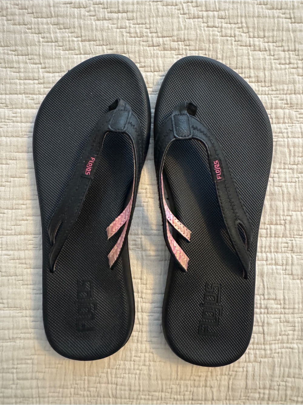 Flojos Black and Pink Flip Flops